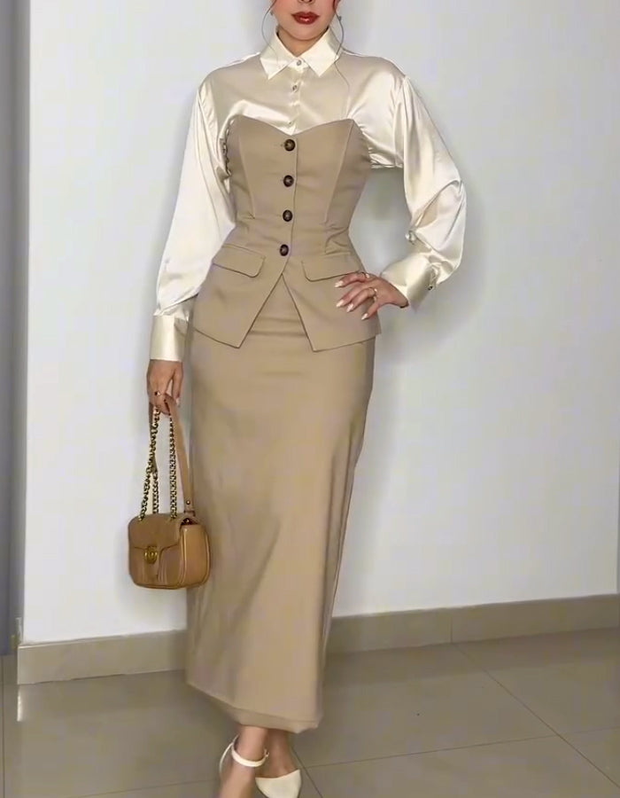 Khaki Suit Dress