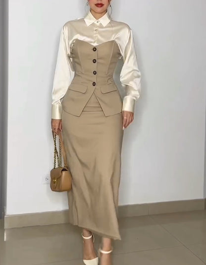 Khaki Suit Dress