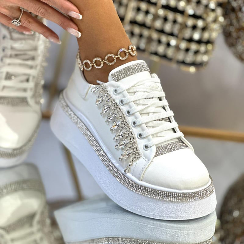 White Crystal Shoes