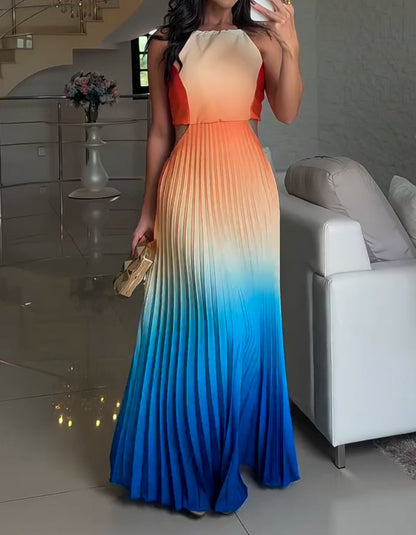 Gradient Pleated Dress