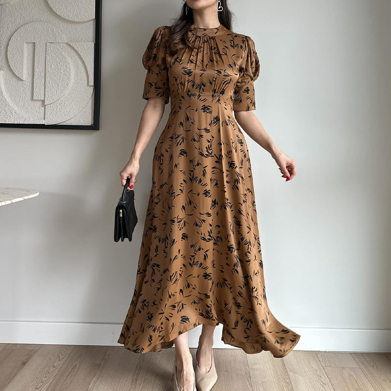 Patterned Satin Dress