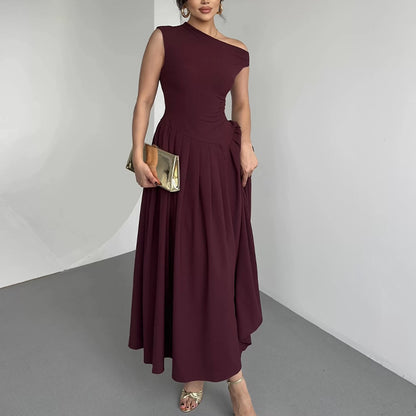 Solid Color Slim Dress