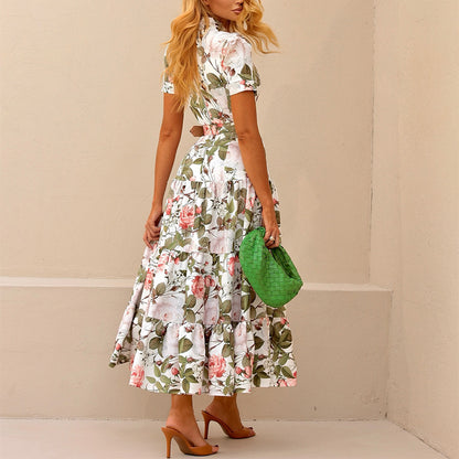 Floral Printed Belted Dress