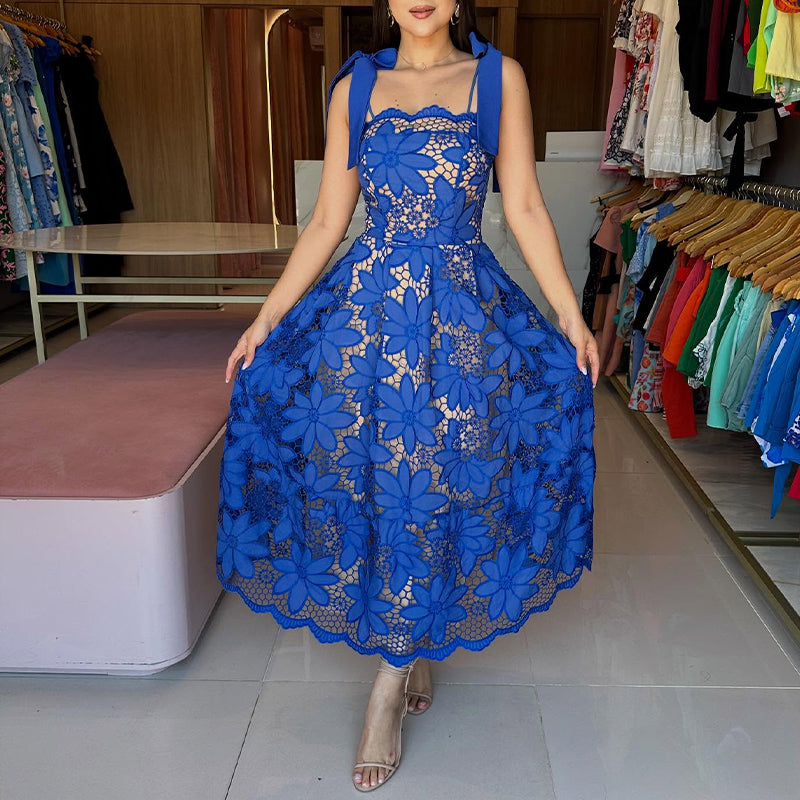 Shoulder Strap Lace Dress