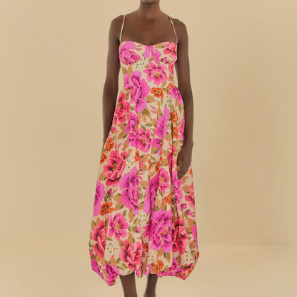 Pink Print Casual Dress