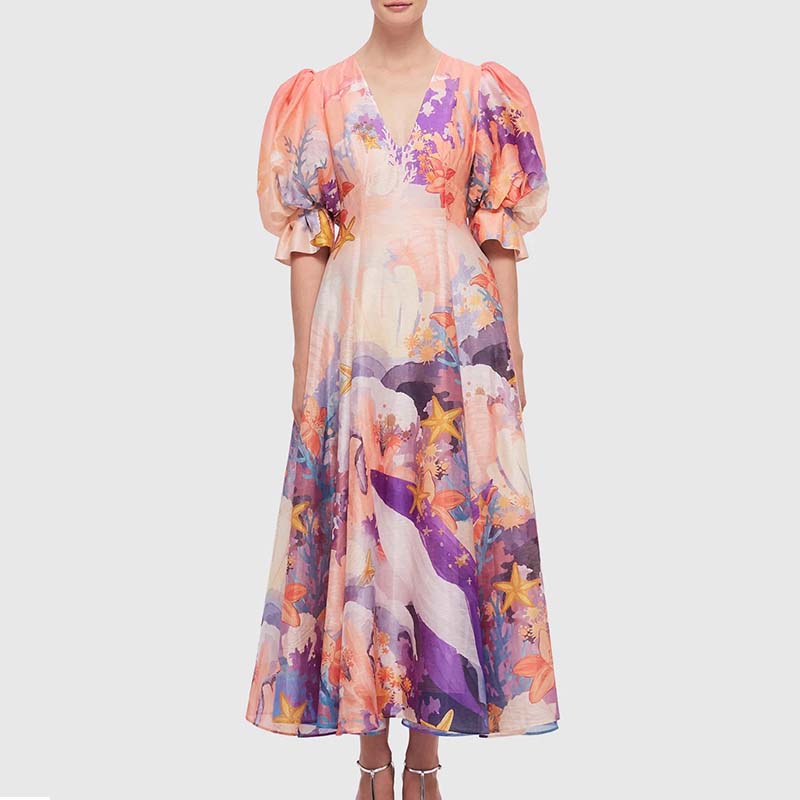 Chic Bubble Sleeve Dress