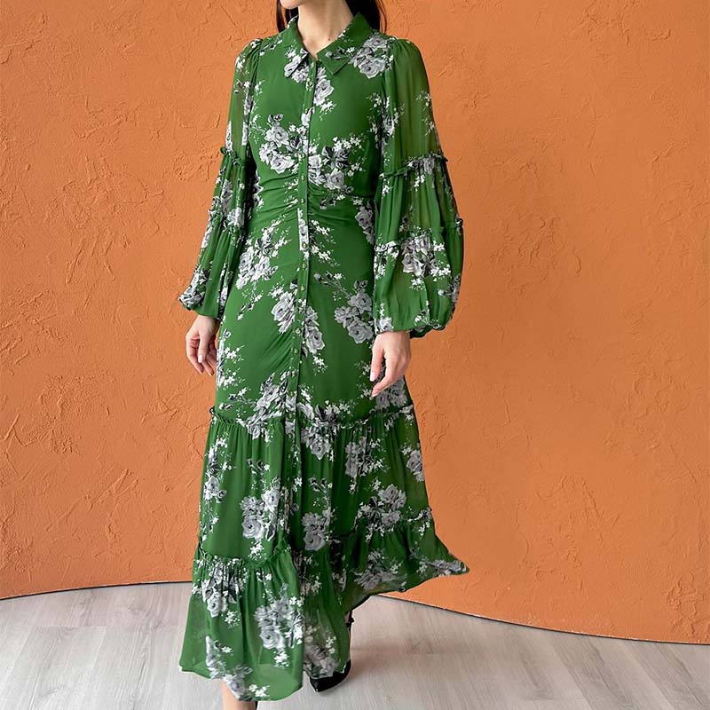 Green Waist Casual Dress
