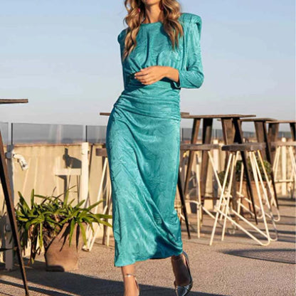 Green Jacquard Charming Dress