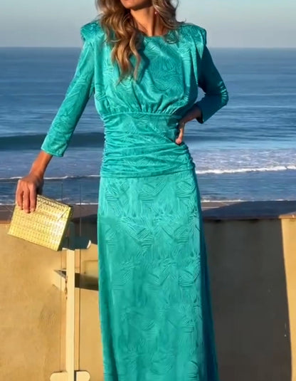 Green Jacquard Charming Dress