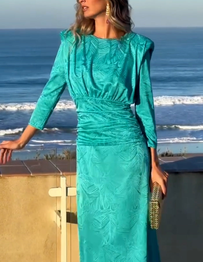 Green Jacquard Charming Dress