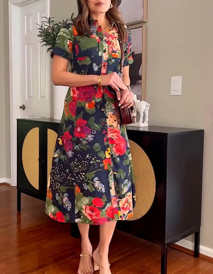 Flower Print Casual Dress
