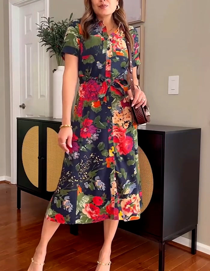 Flower Print Casual Dress