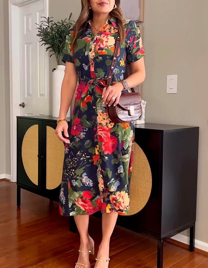 Flower Print Casual Dress