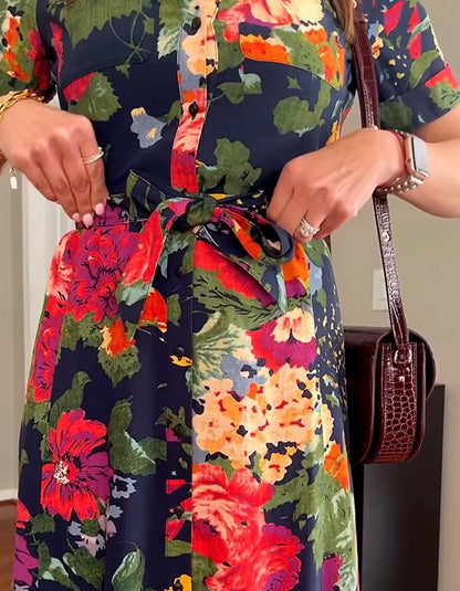 Flower Print Casual Dress