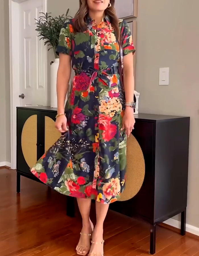 Flower Print Casual Dress