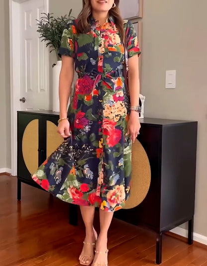 Flower Print Casual Dress