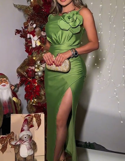 Cubic Flower Slim Dress