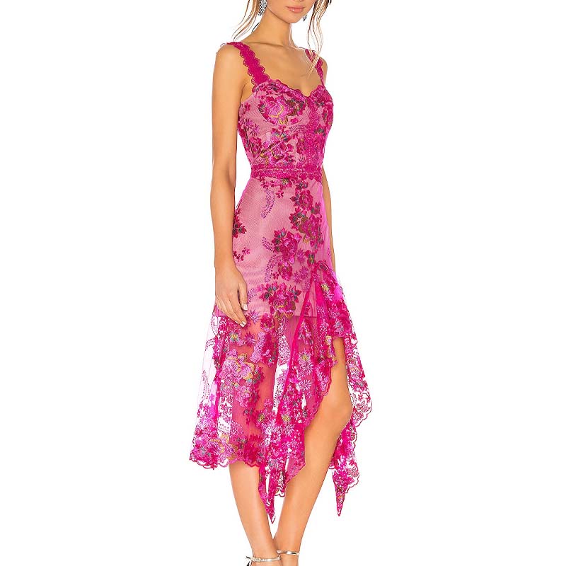 Rose Irregularly lined Dress