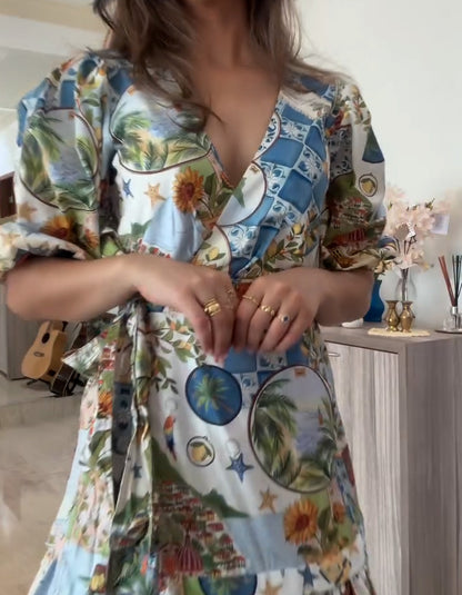 Multi-Color Printed Dress