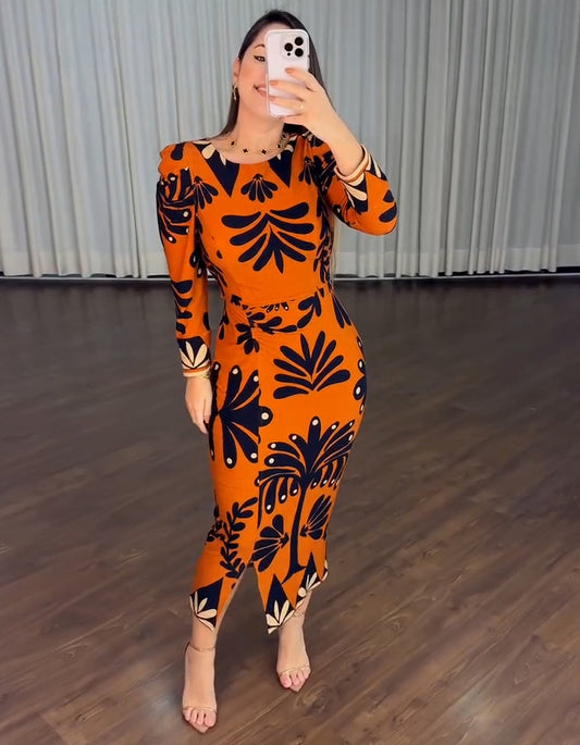 Printed Slim Dress