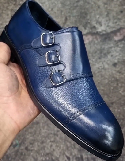 Blue Leather Business Shoes