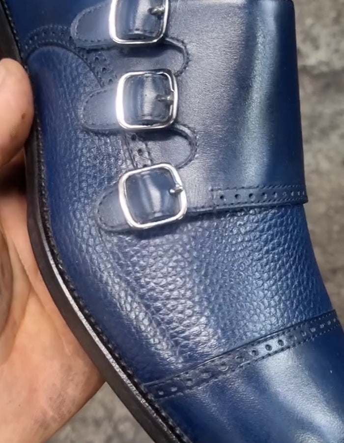 Blue Leather Business Shoes