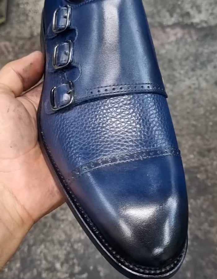 Blue Leather Business Shoes