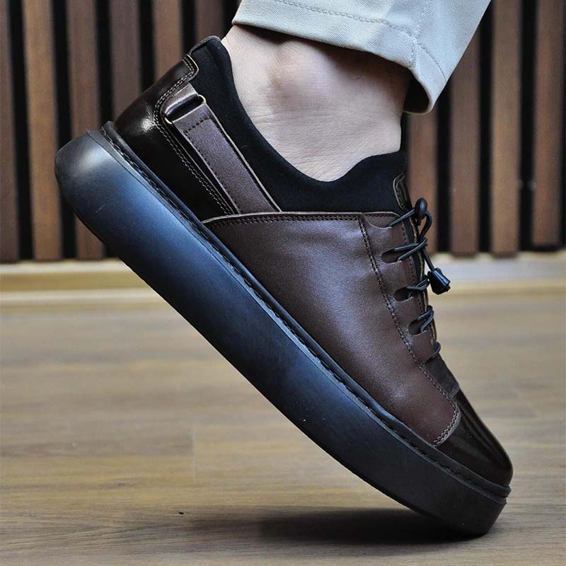 Brown Leather Soft-Sole Shoes