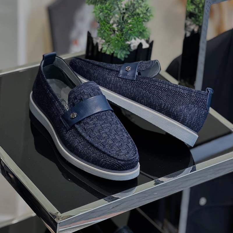 Blue Slip-On Flat Shoes