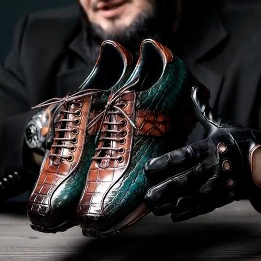 Green-Brown Casual Sneakers