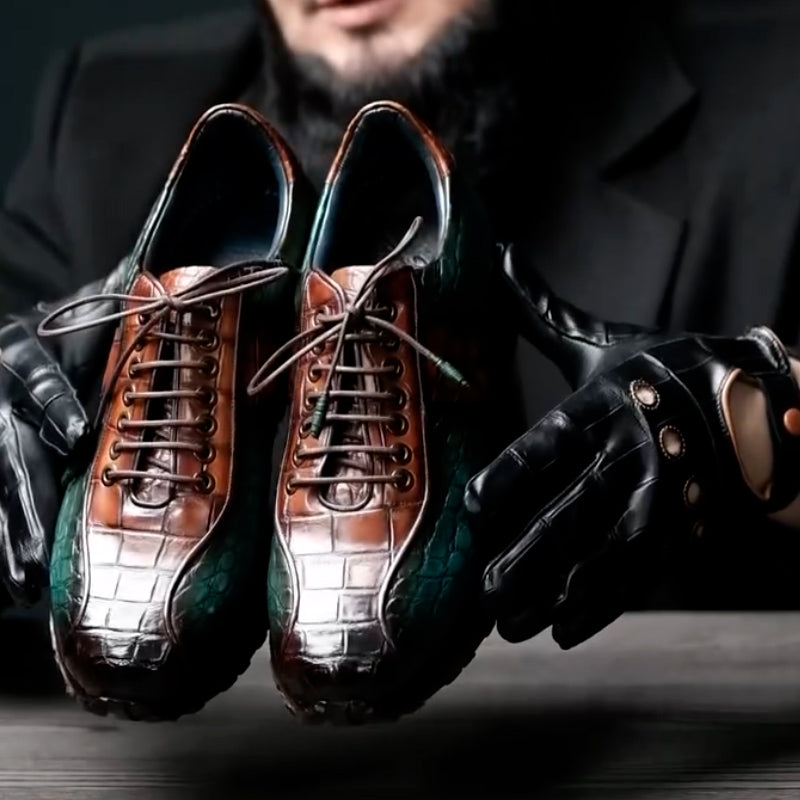 Green-Brown Casual Sneakers