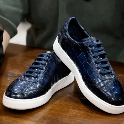 Blue Leather Casual Shoes