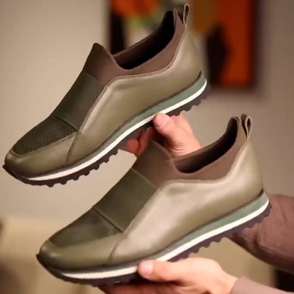 Stretch Leather Sneakers