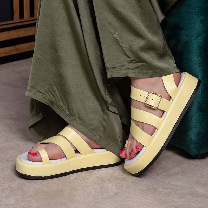 Yellow Leather Sandals