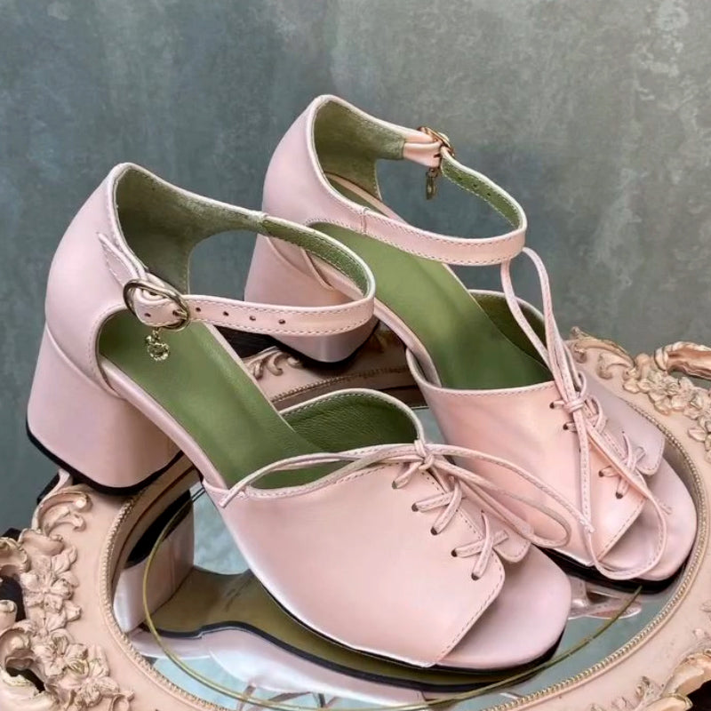 Lace-Up Thick-Sole Sandals