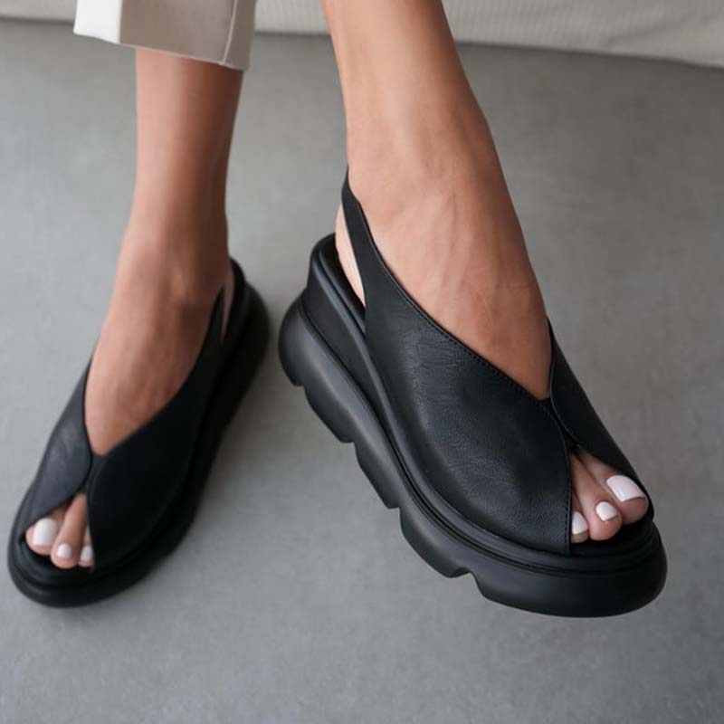 Stretch Wedge Chunky Sandals