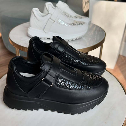 Black-White Velcro Sneakers