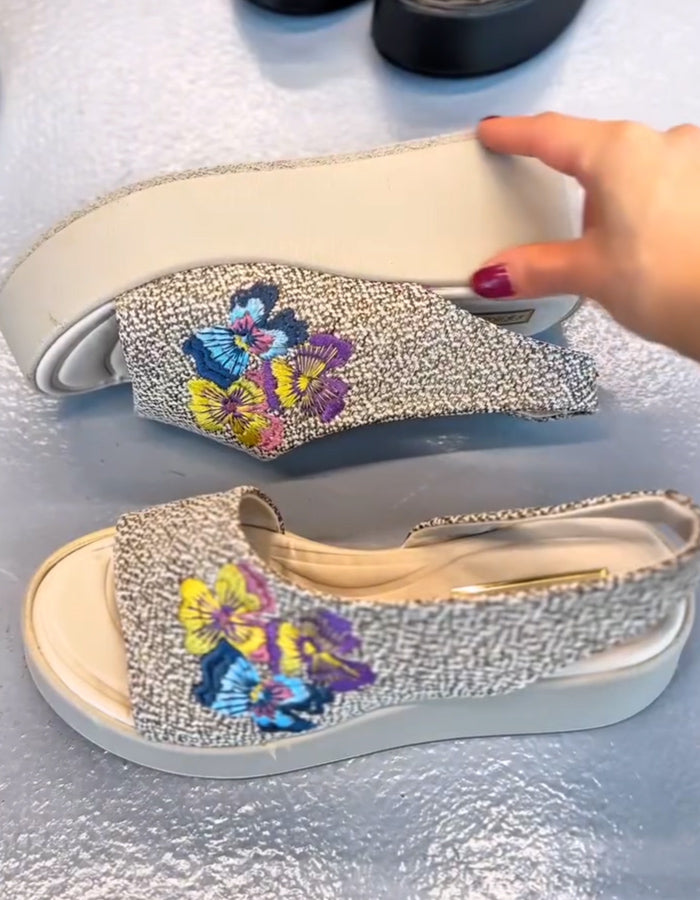 Embroidered Chunky Sandals
