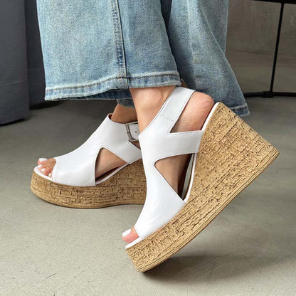 White Wedge Sandals