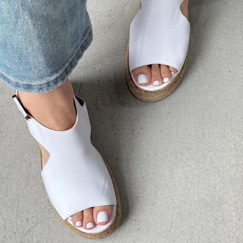 White Wedge Sandals