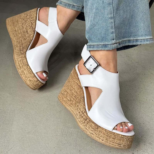 White Wedge Sandals