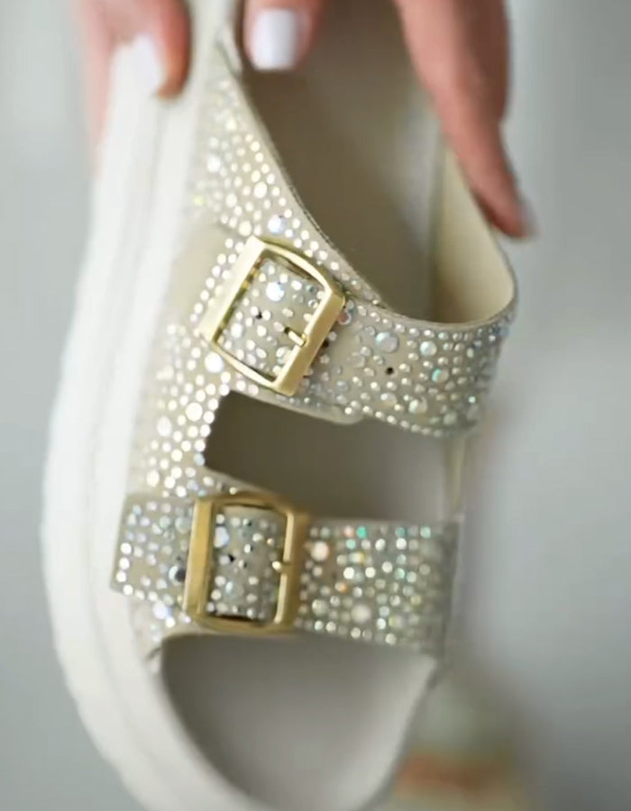 Shiny Buckle Slippers