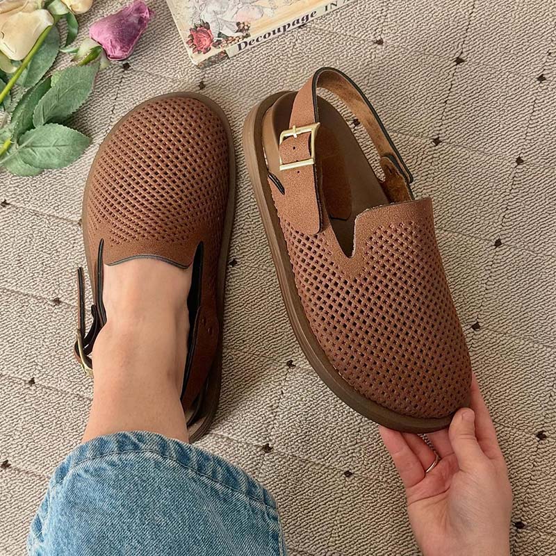 Solid-Color Two-Wear Sandals