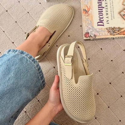 Solid-Color Two-Wear Sandals