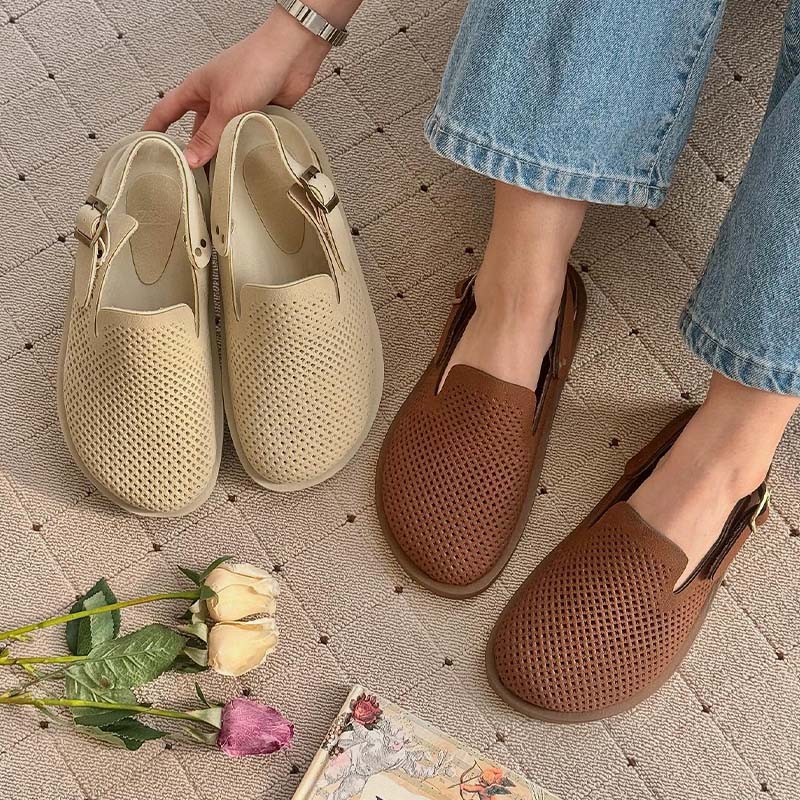 Solid-Color Two-Wear Sandals