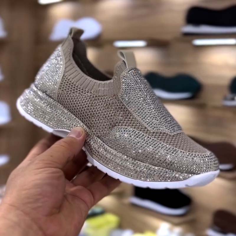 Rhinestone Slip-On Sneakers