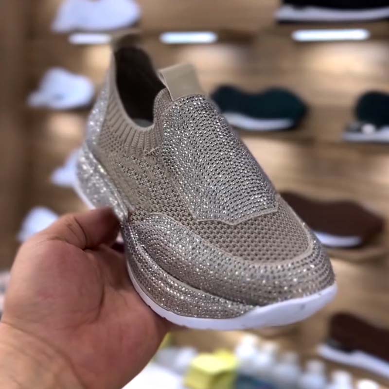 Rhinestone Slip-On Sneakers