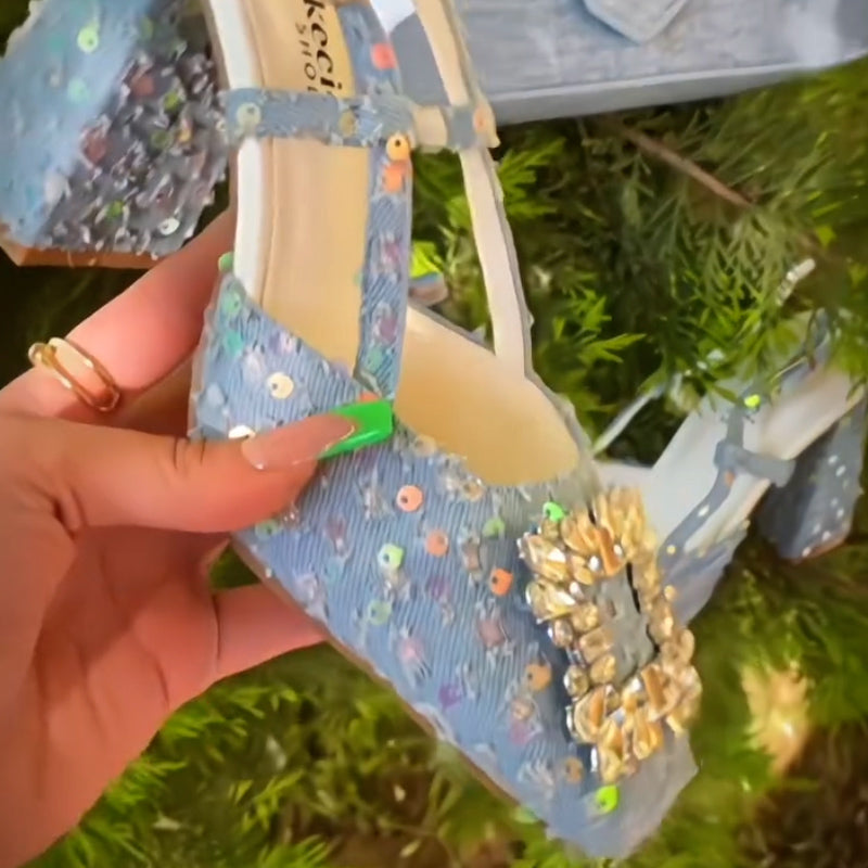 Crystal Thick-Sole Sandals