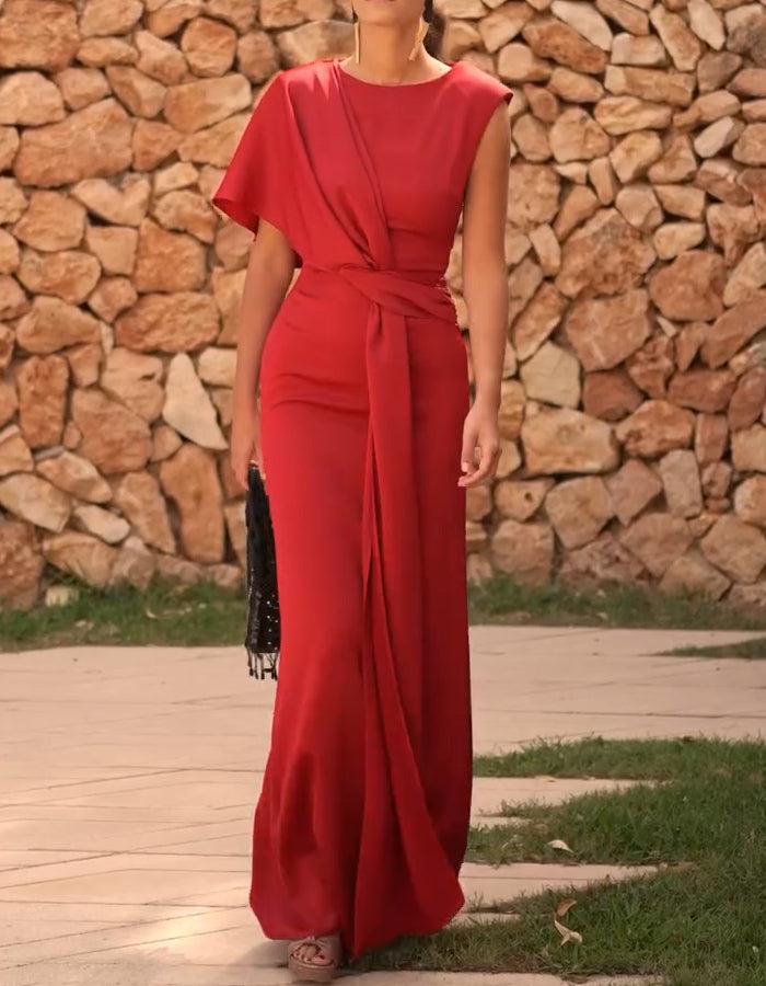 Red Casual Maxi Dress
