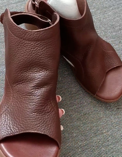 Soft Leather Velcro Sandals